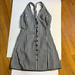 Stylish Black and White Checkered Dress